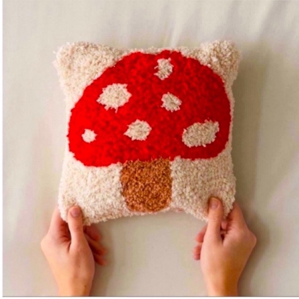 Mushroom Mini Tufted Throw Pillow